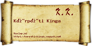 Kárpáti Kinga névjegykártya