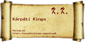 Kárpáti Kinga névjegykártya