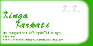 kinga karpati business card